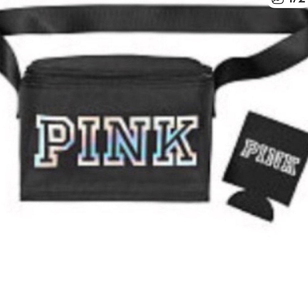 EUC!💗PINK VS! Insulated Lunchbox/Cooler & Logo Drink Coozie!LIMITED EDITION Set!